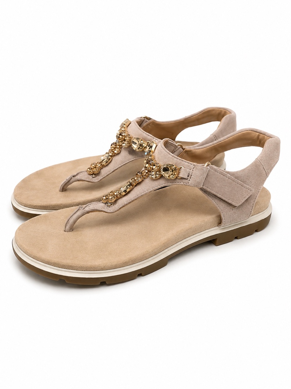 NEW IGI CO Made in Italy Genuine Suede Leather Embellished thong Sandals